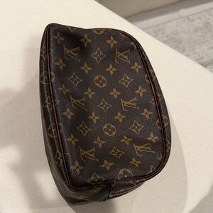 Louis Vuitton Monogram Toiletry Bag in Brown and Gold